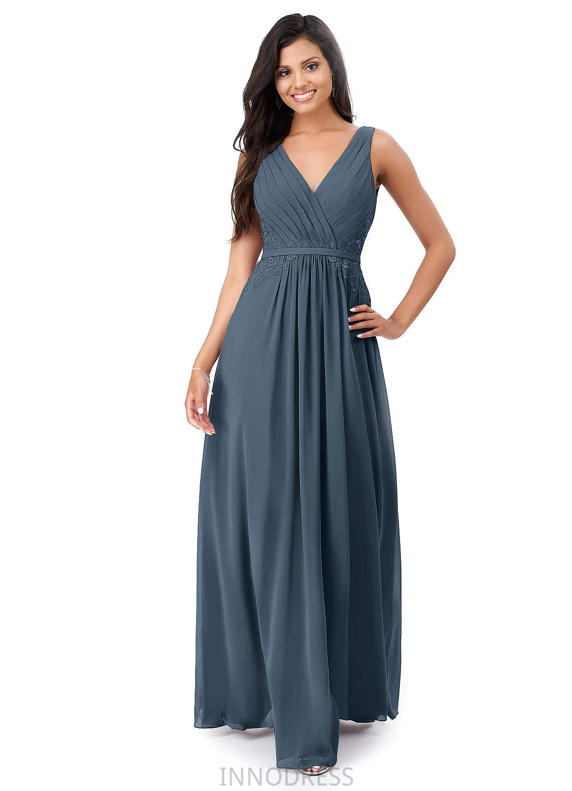 Yadira Sleeveless Natural Waist Straps Floor Length Off The Shoulder Bridesmaid Dresses