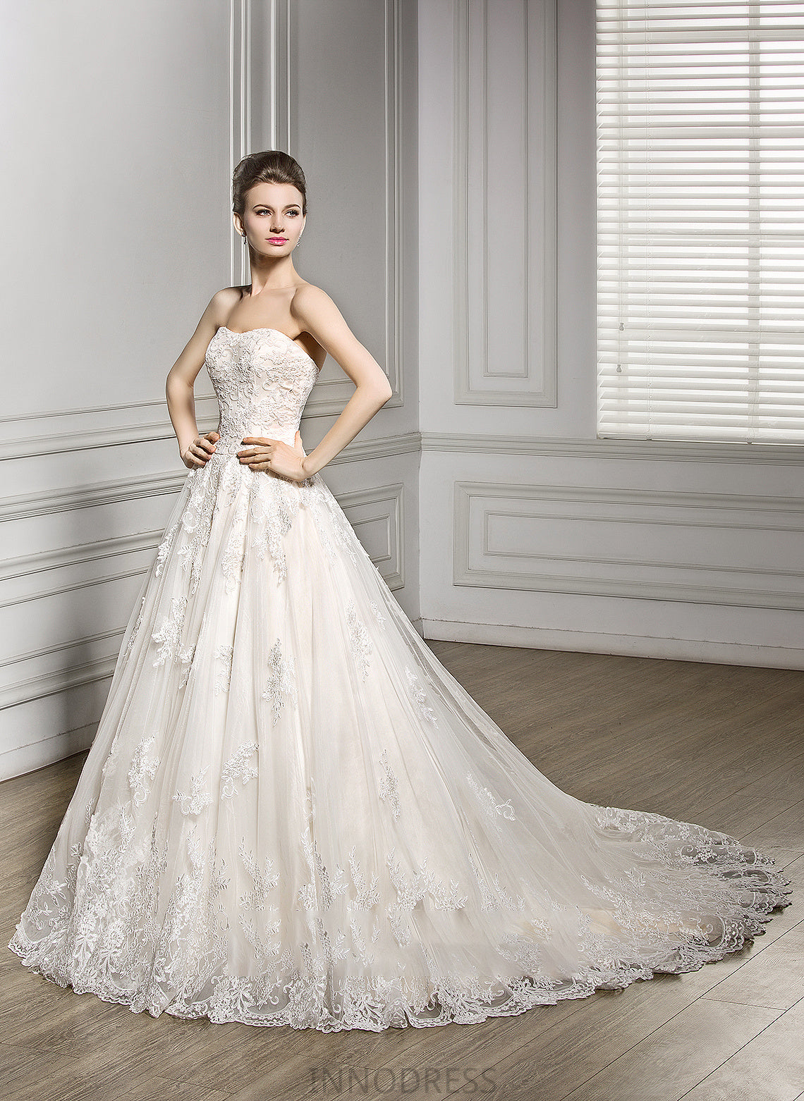 Wedding Court Lace Wedding Dresses Ball-Gown/Princess Tulle Sweetheart Dress Peyton Train