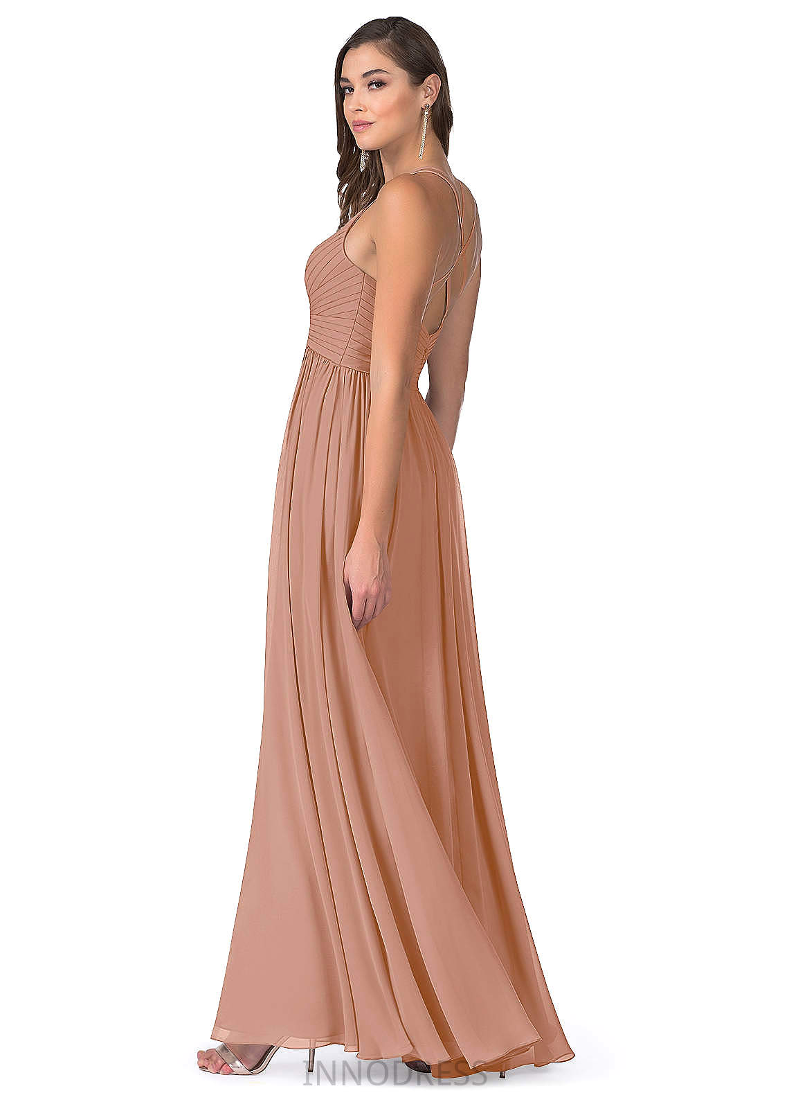 Jane A-Line/Princess Natural Waist Floor Length Straps Sleeveless Bridesmaid Dresses