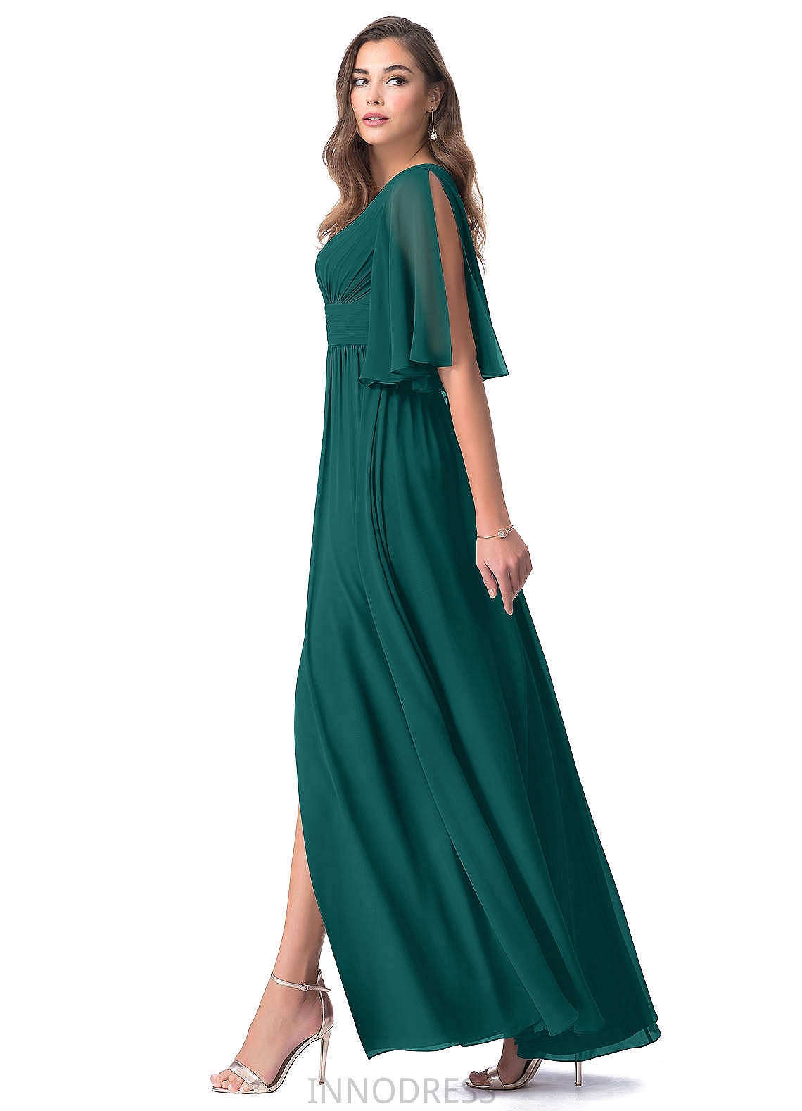 Erica Floor Length Sleeveless Natural Waist Spaghetti Staps A-Line/Princess Bridesmaid Dresses