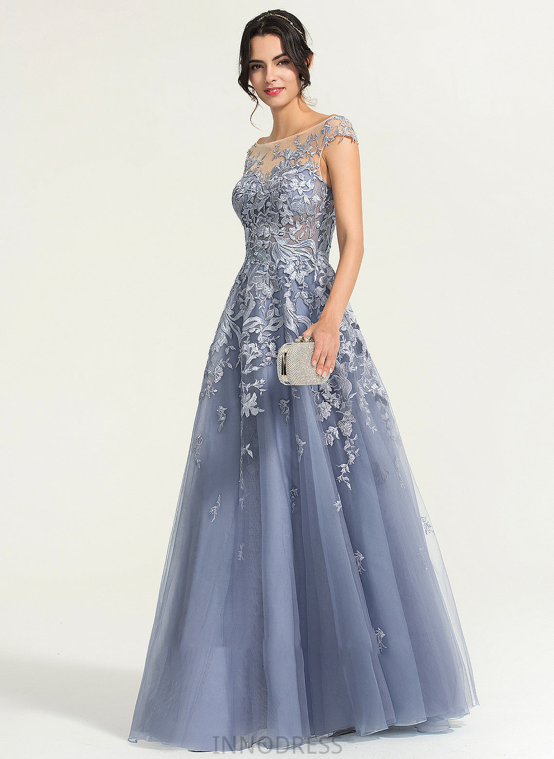 Neck Karsyn Scoop Prom Dresses Floor-Length Tulle Ball-Gown/Princess