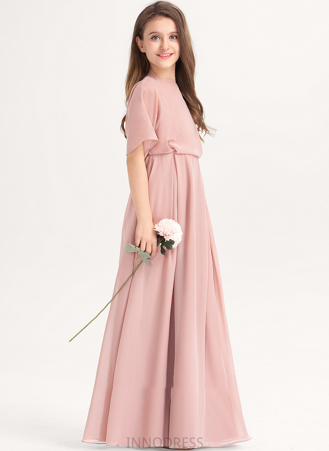 Chiffon Faith Junior Bridesmaid Dresses Neck A-Line Scoop Floor-Length