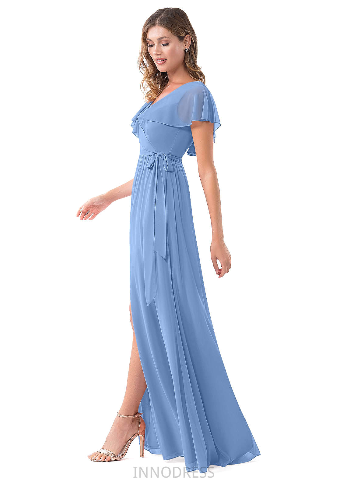 Cristina Natural Waist Spaghetti Staps A-Line/Princess Sleeveless Bridesmaid Dresses