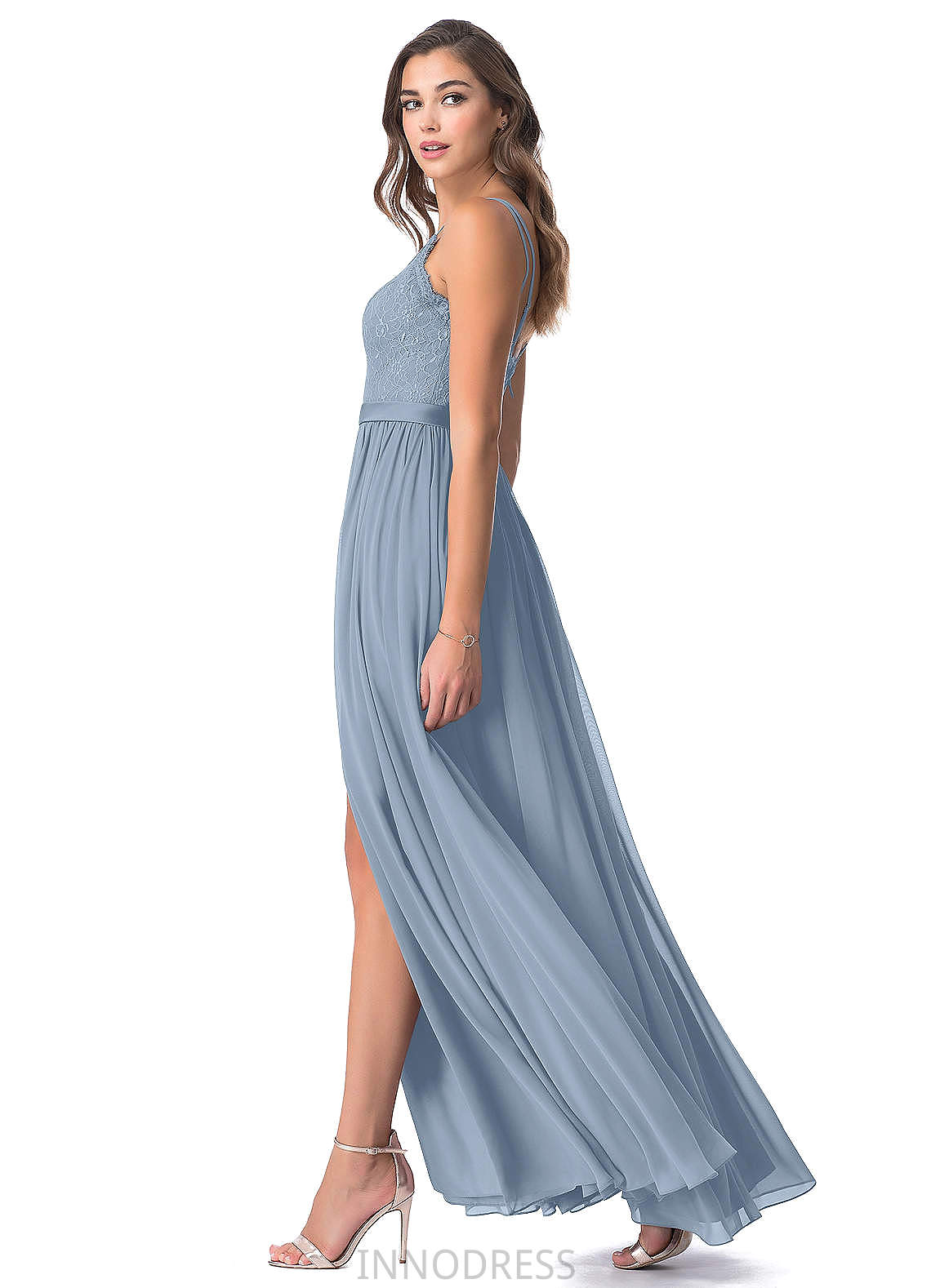 Alexandria V-Neck Sleeveless Floor Length A-Line/Princess Natural Waist Bridesmaid Dresses