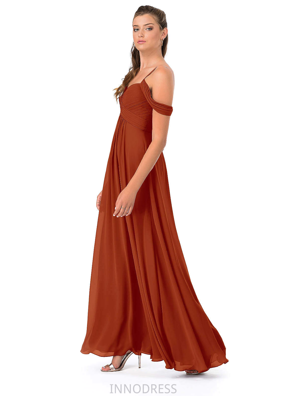 Mabel Natural Waist Sleeveless A-Line/Princess Floor Length Spaghetti Staps Bridesmaid Dresses