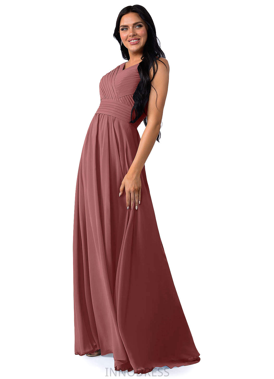 Mya Sleeveless Floor Length Spandex Natural Waist Spaghetti Staps Trumpet/Mermaid Bridesmaid Dresses