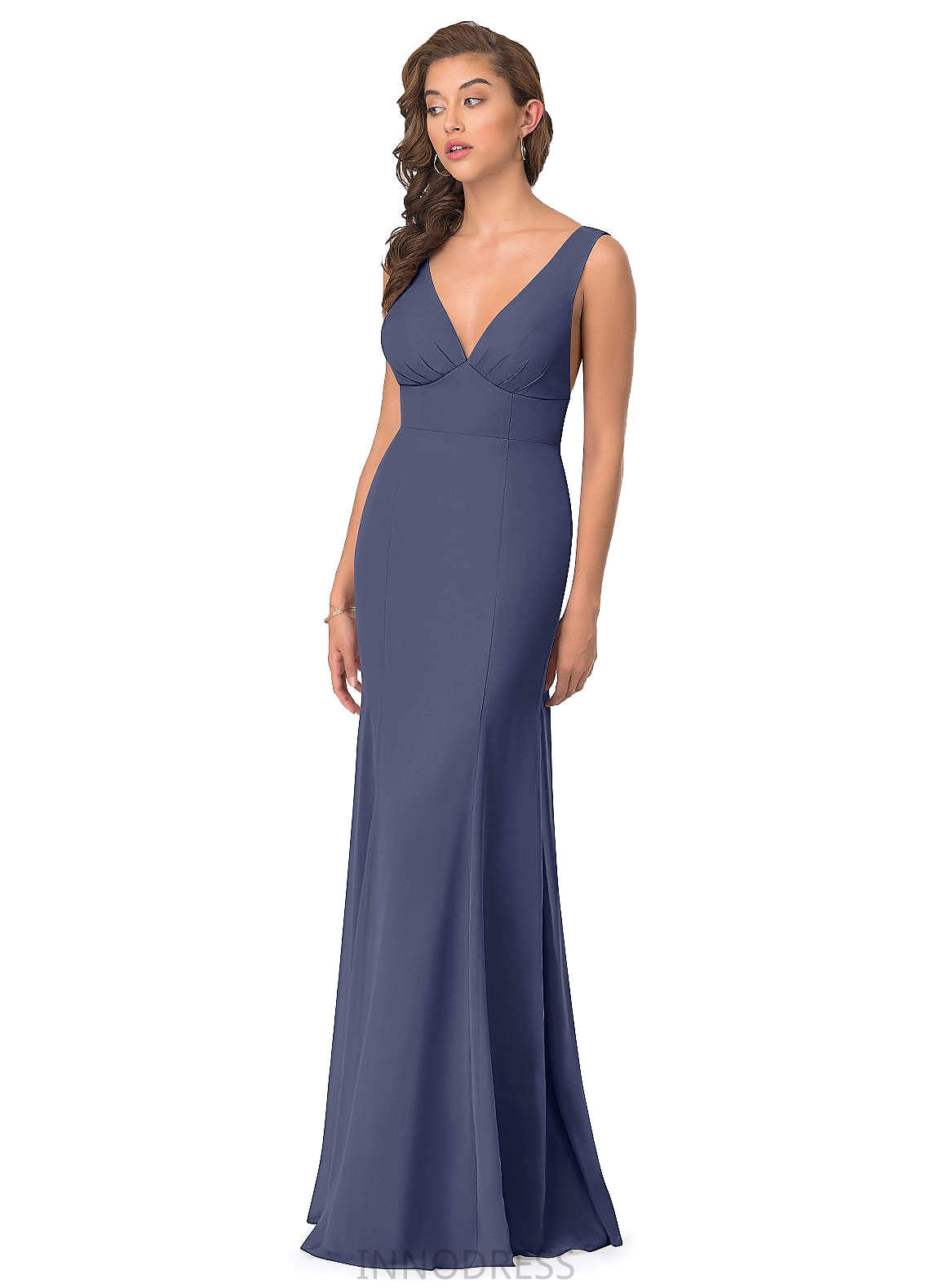 Sage Floor Length V-Neck Sleeveless Natural Waist A-Line/Princess Bridesmaid Dresses