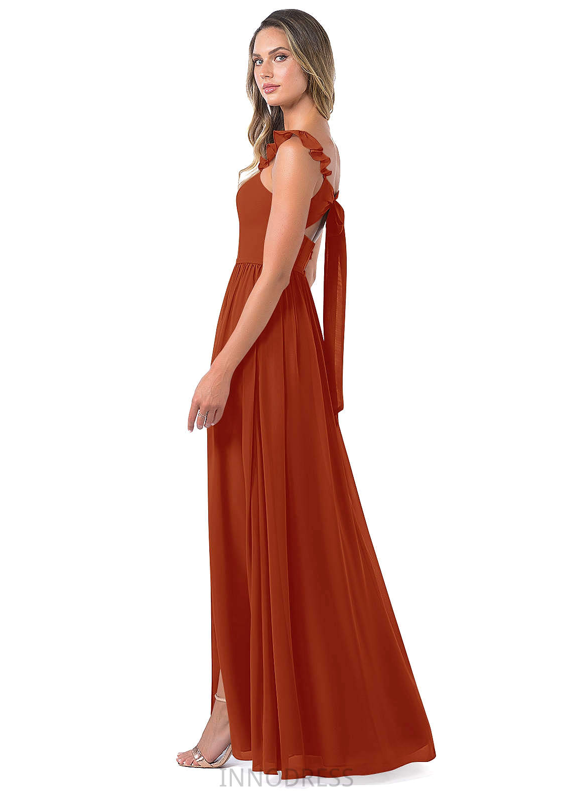 Malia A-Line/Princess V-Neck Floor Length Natural Waist Sleeveless Bridesmaid Dresses