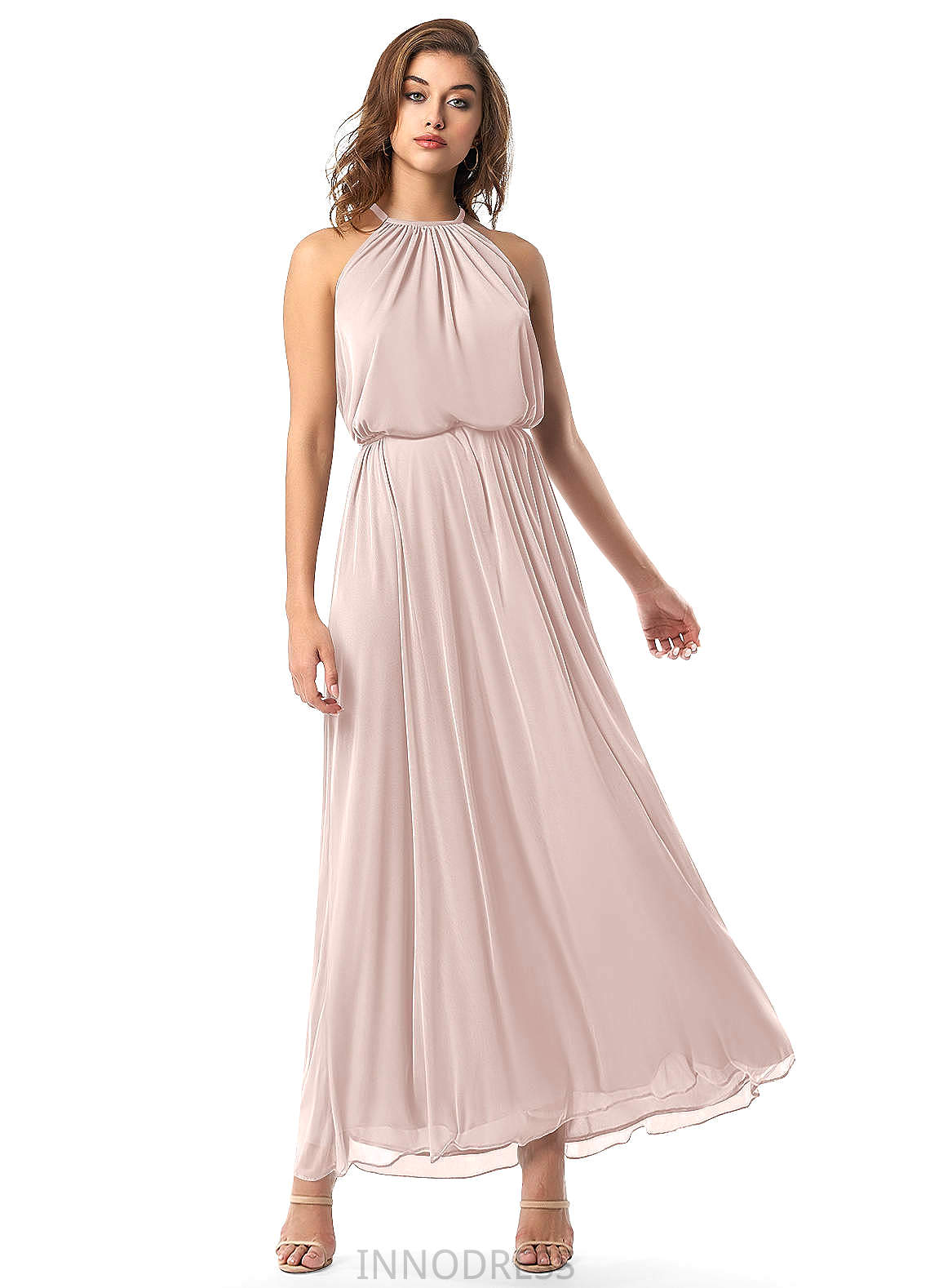 Janiyah A-Line/Princess Floor Length Natural Waist Sleeveless Scoop Bridesmaid Dresses