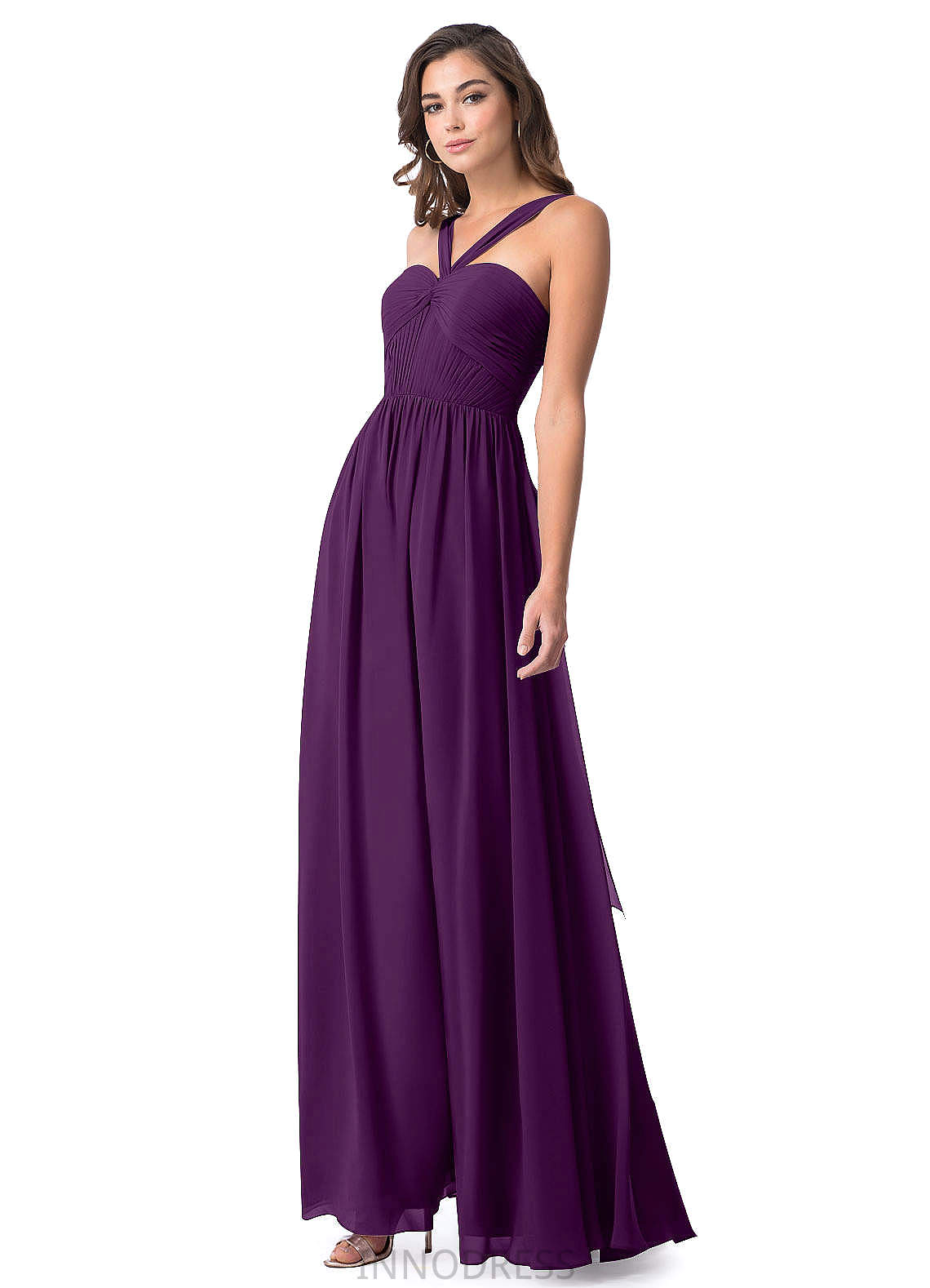 Marely Spaghetti Staps Floor Length A-Line/Princess Natural Waist Sleeveless Bridesmaid Dresses