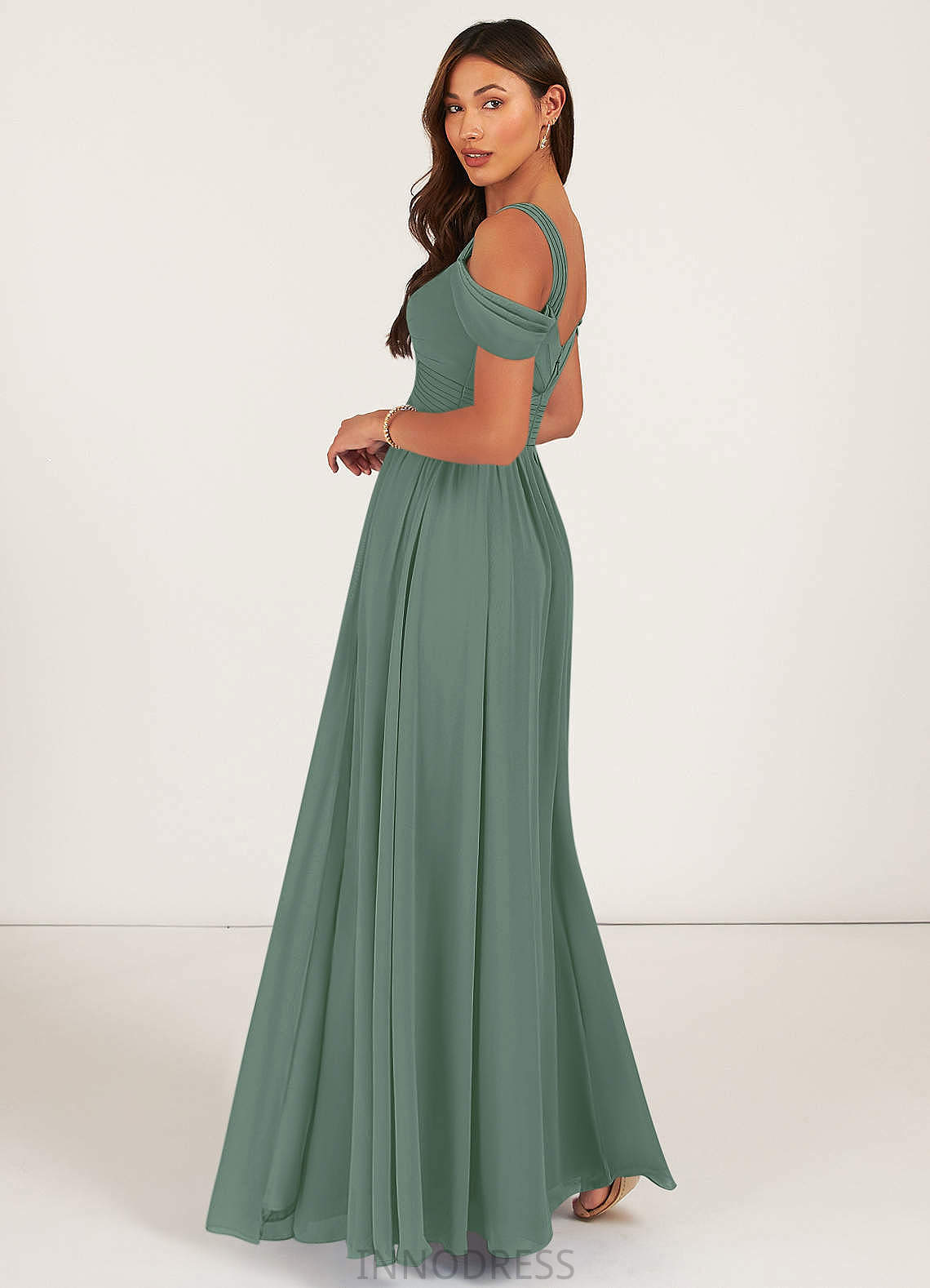 Anne Natural Waist Sleeveless Scoop Floor Length A-Line/Princess Bridesmaid Dresses