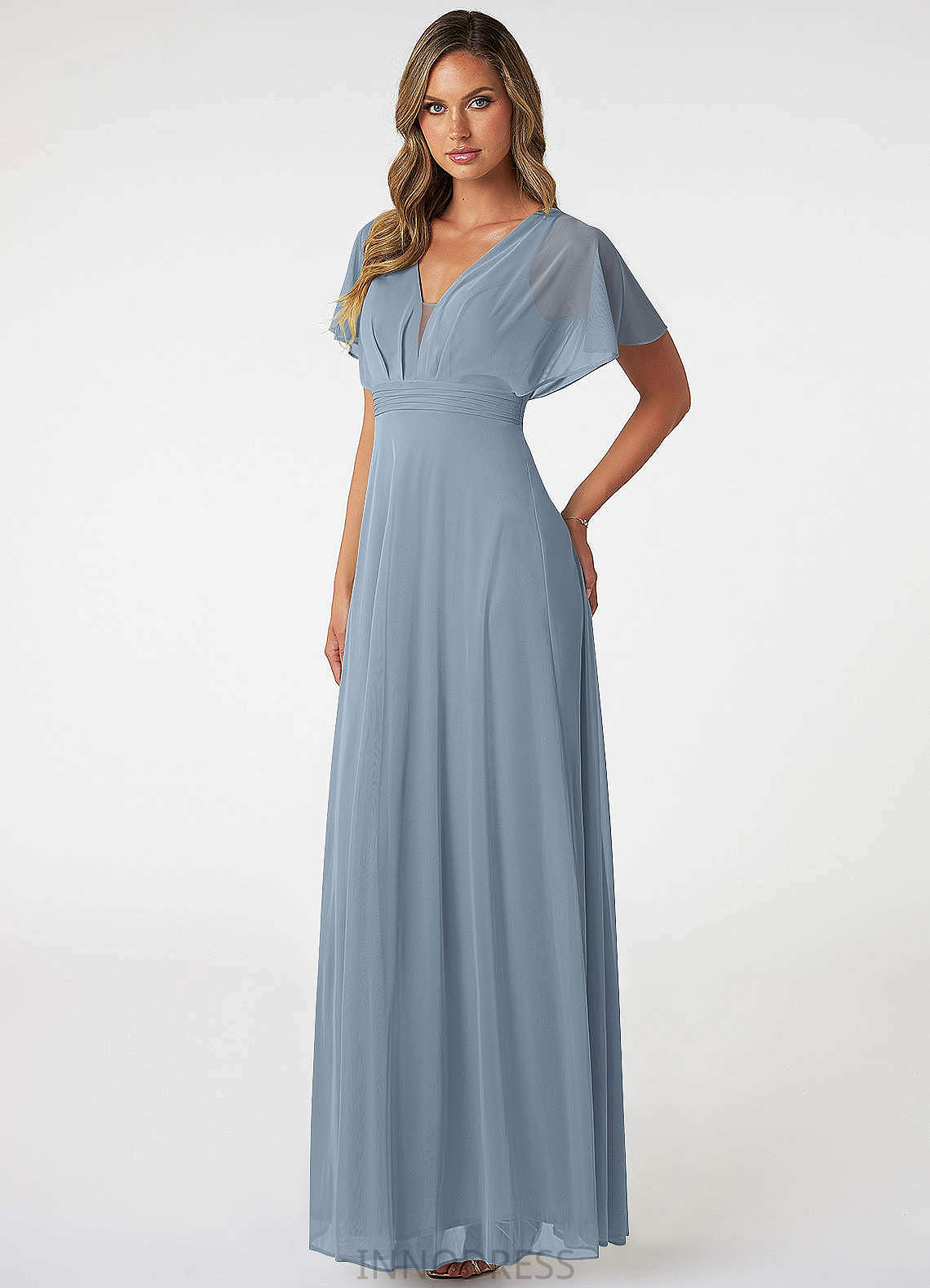 Liliana Floor Length Sleeveless Natural Waist A-Line/Princess Spaghetti Staps Bridesmaid Dresses