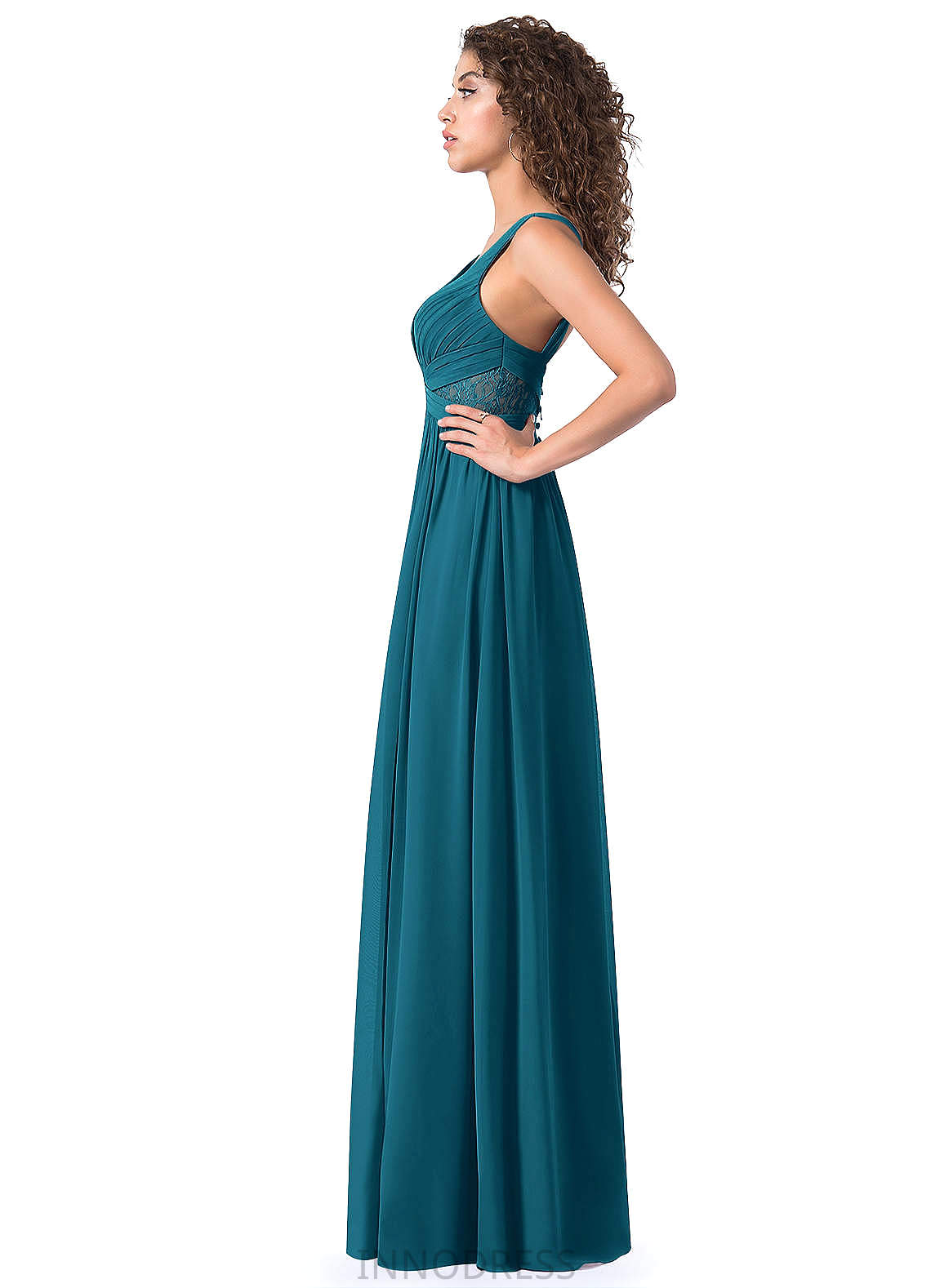 Judy Sleeveless Spaghetti Staps Natural Waist Floor Length A-Line/Princess Bridesmaid Dresses