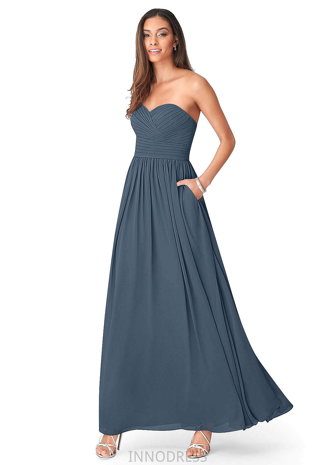 Yasmin Halter A-Line/Princess Sleeveless Floor Length Natural Waist Bridesmaid Dresses