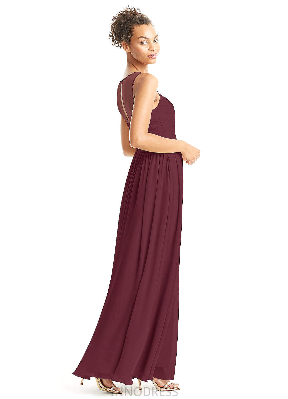 Kristen Natural Waist Scoop Sleeveless A-Line/Princess Floor Length Bridesmaid Dresses