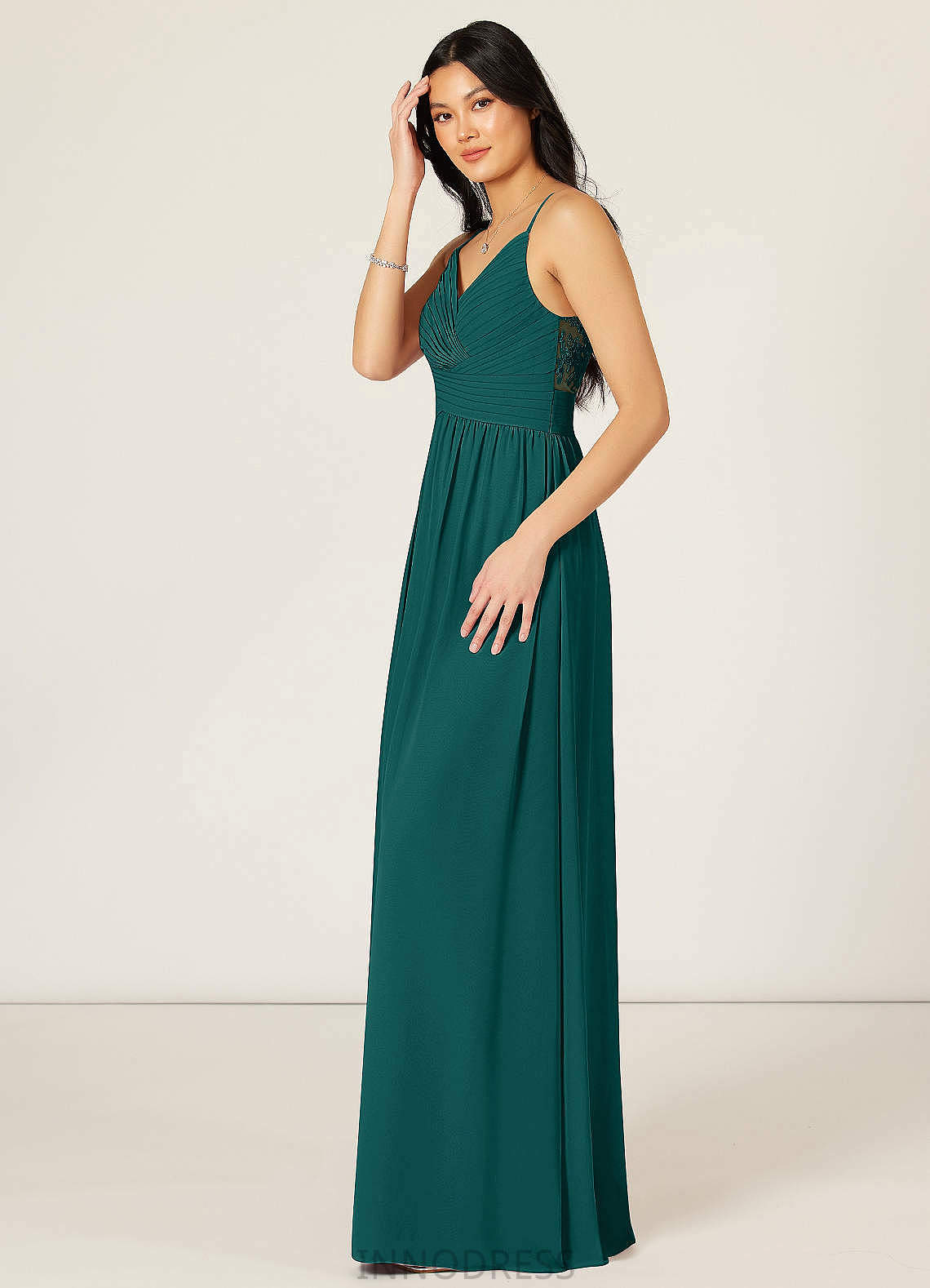 Finley Floor Length A-Line/Princess Natural Waist Sleeveless V-Neck Bridesmaid Dresses