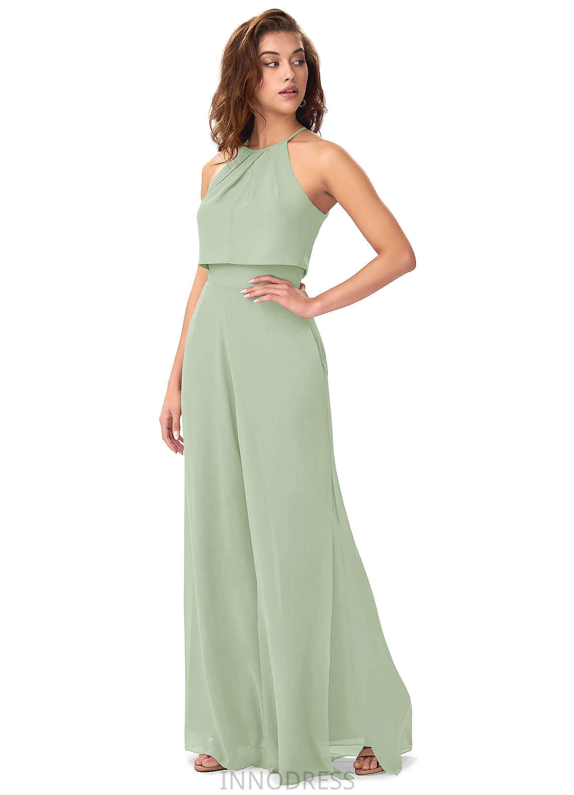 Kasey Natural Waist Sleeveless A-Line/Princess Floor Length Spaghetti Staps Bridesmaid Dresses