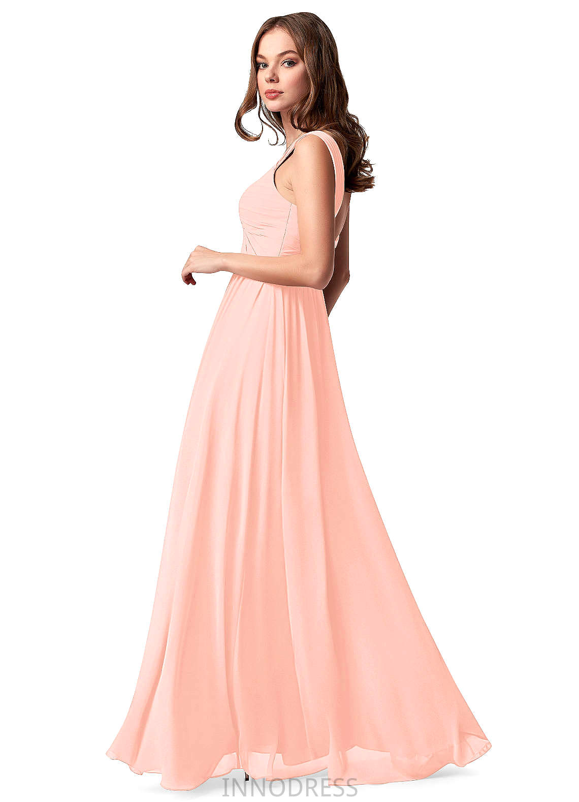 Dana Floor Length Natural Waist A-Line/Princess Sleeveless Spaghetti Staps Bridesmaid Dresses