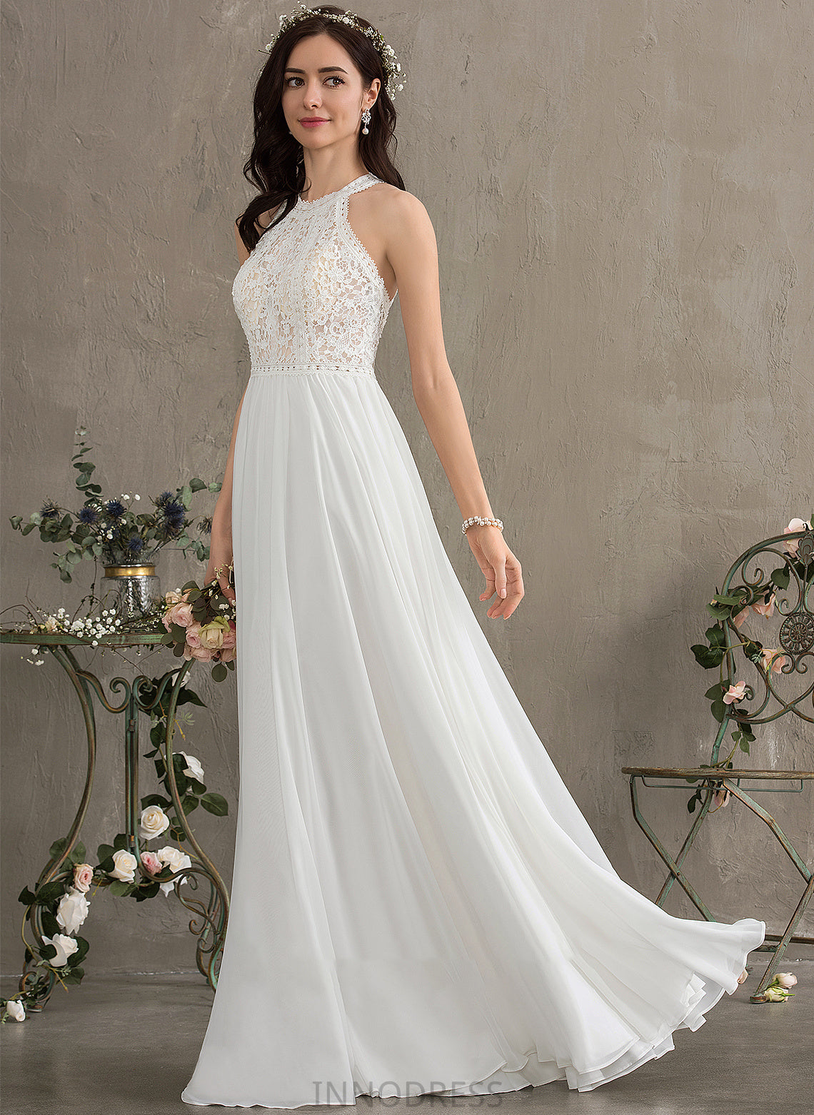 Wedding Dresses Floor-Length Wedding Chiffon Scoop Neck Gemma A-Line Dress