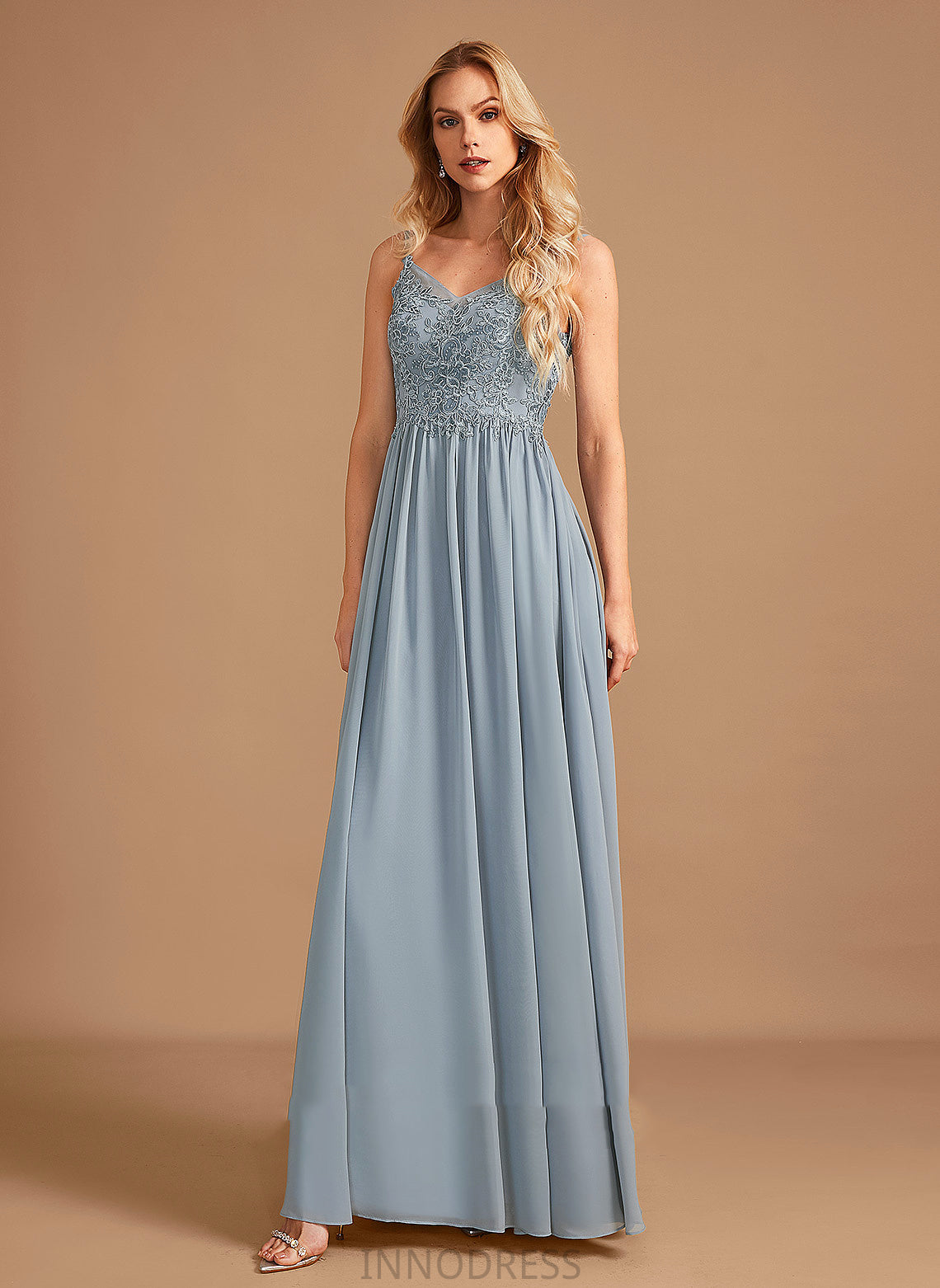 Length Floor-Length Neckline Ruffle A-Line Fabric Embellishment Silhouette V-neck Lilly A-Line/Princess V-Neck Bridesmaid Dresses