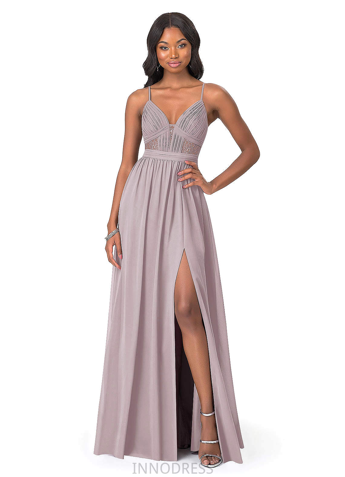 Kamryn Natural Waist A-Line/Princess Sleeveless V-Neck Floor Length Bridesmaid Dresses