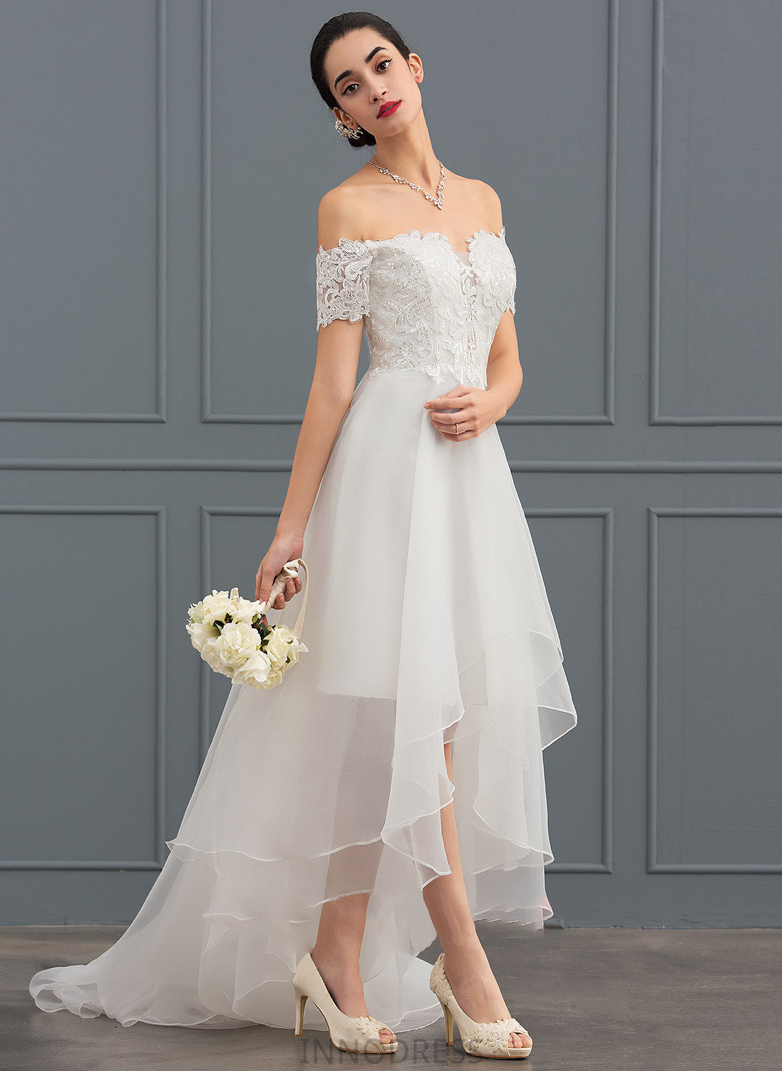 Organza With Asymmetrical Sequins Shiloh A-Line Wedding Dresses Wedding Dress