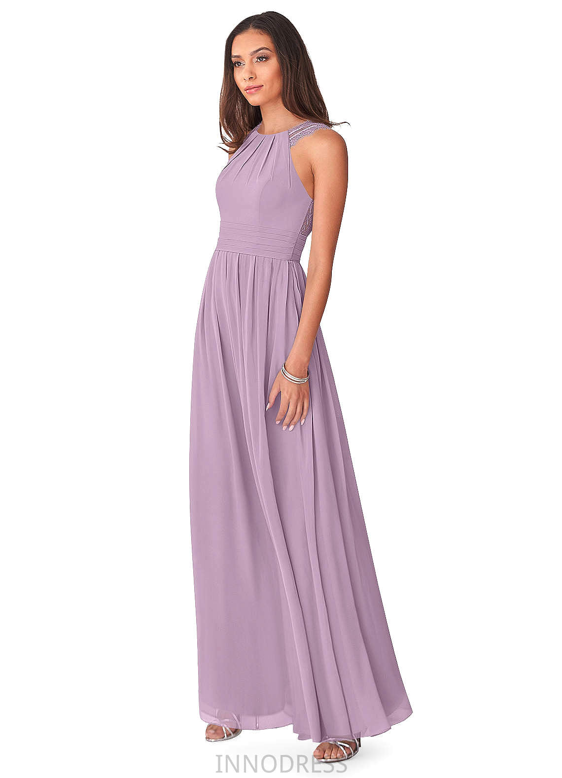 Lila A-Line/Princess Scoop Natural Waist Floor Length Tulle Half Sleeves Bridesmaid Dresses