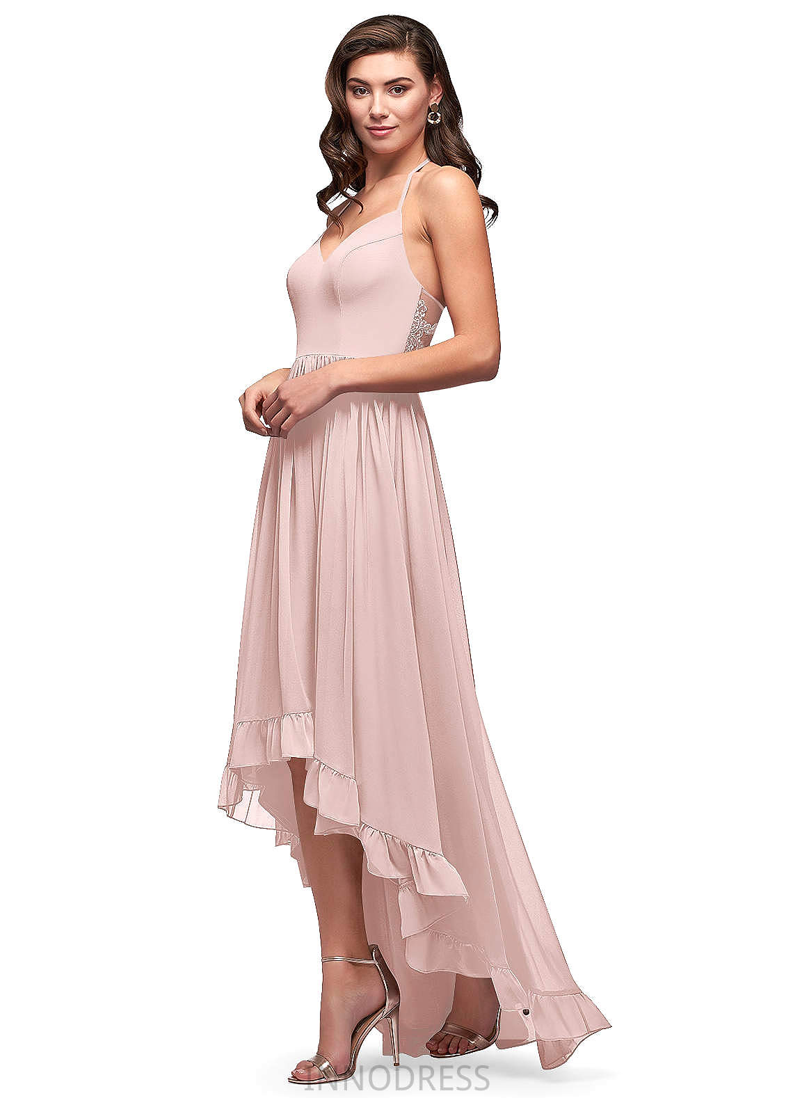 Madalyn Floor Length A-Line/Princess Natural Waist Short Sleeves Bridesmaid Dresses