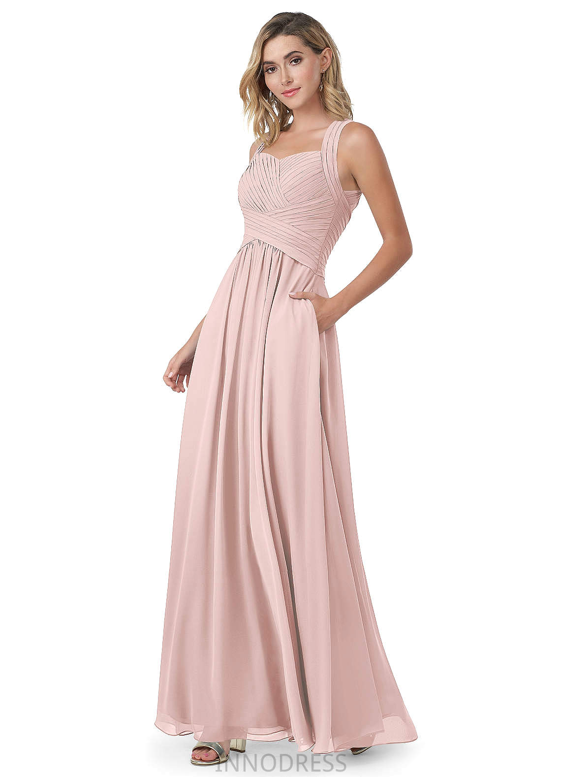 Kasey Sleeveless Natural Waist Spaghetti Staps High Low Sheath/Column Bridesmaid Dresses