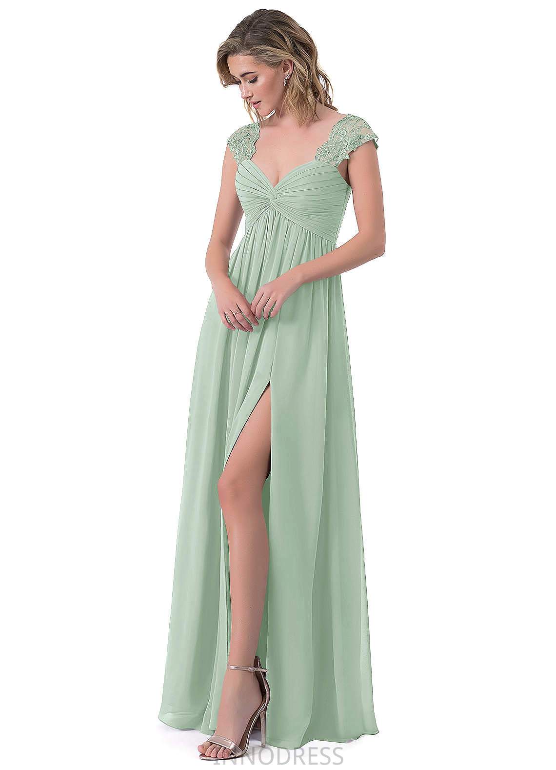 Ayanna Floor Length Natural Waist V-Neck Sleeveless A-Line/Princess Bridesmaid Dresses