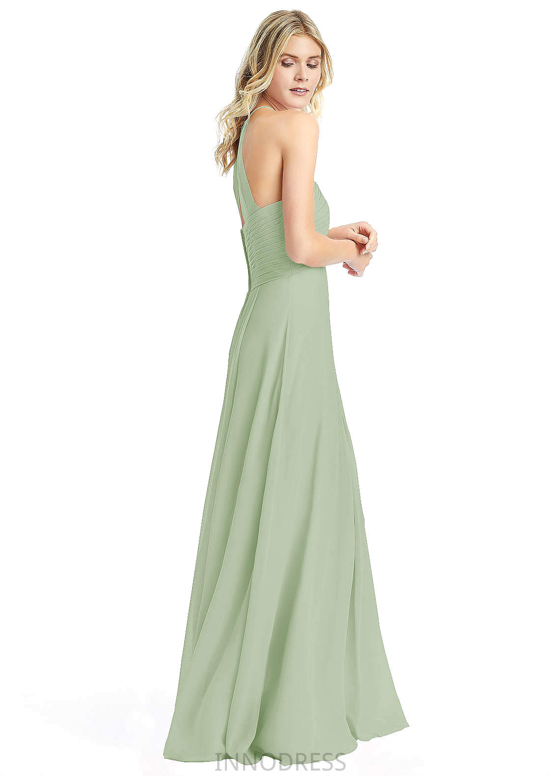 Lucile Sleeveless Scoop Natural Waist Floor Length Bridesmaid Dresses