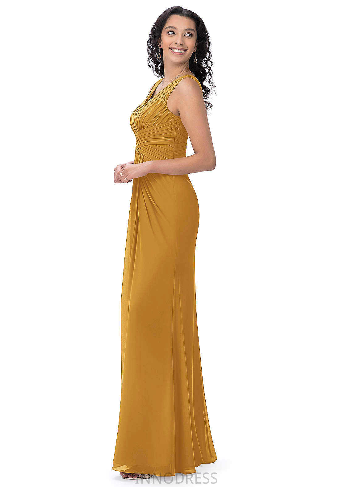 Jo Natural Waist Floor Length A-Line/Princess Sleeveless Spaghetti Staps Bridesmaid Dresses