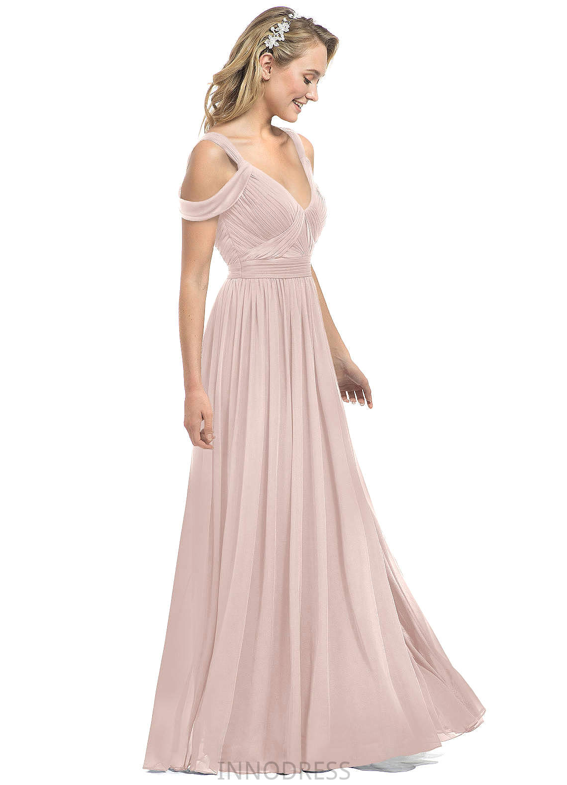 Joan High Low V-Neck Sleeveless Empire Waist A-Line/Princess Bridesmaid Dresses