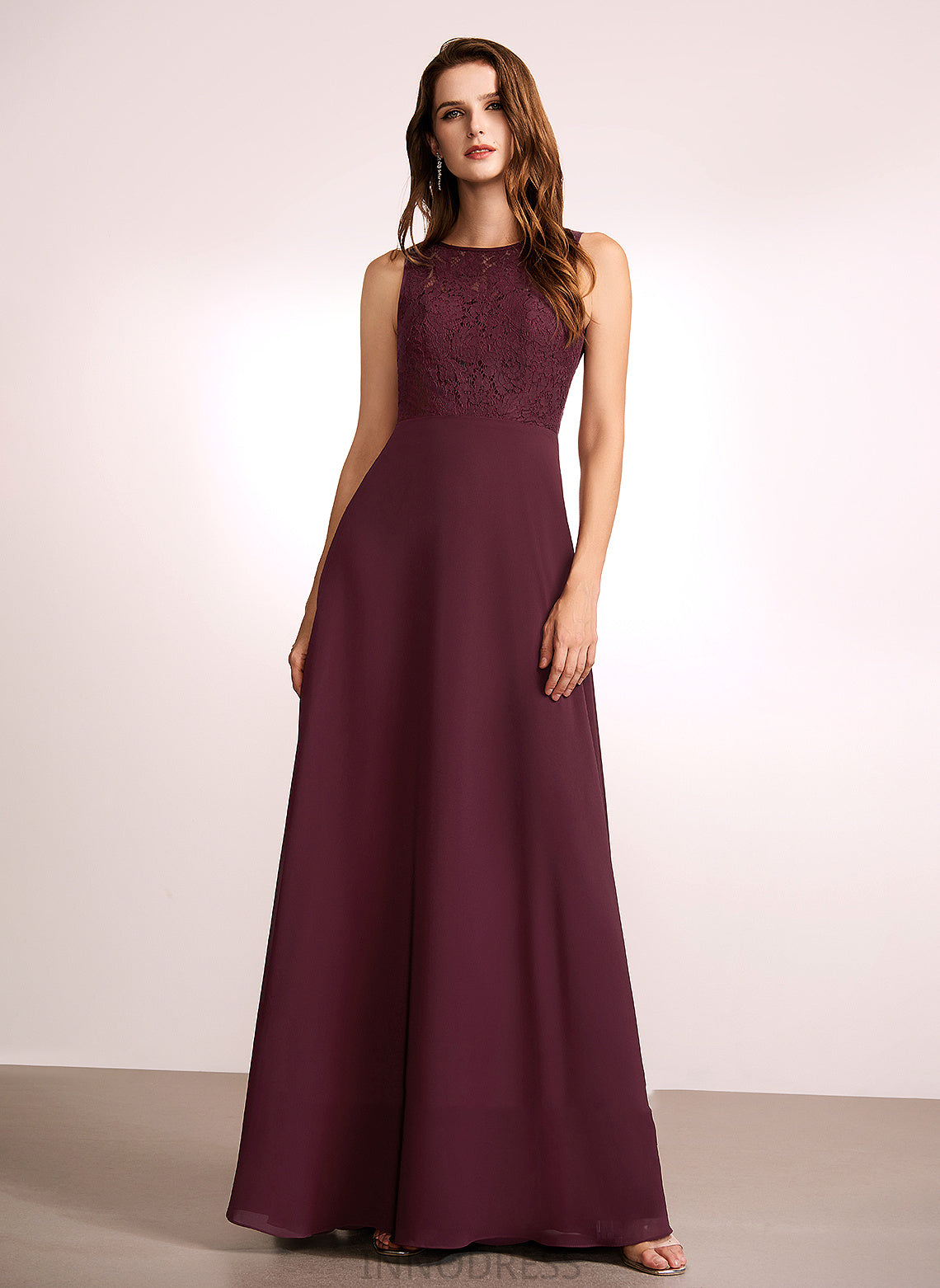 Fabric A-Line Lace RegularStraps Length Silhouette Floor-Length Sleeve Straps Kaila V-Neck Floor Length Bridesmaid Dresses