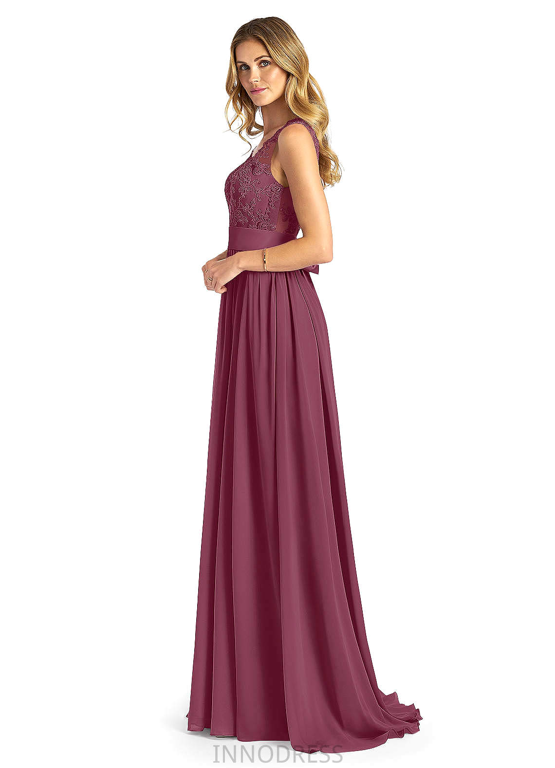 Gemma A-Line/Princess Spaghetti Staps Sleeveless Floor Length Natural Waist Bridesmaid Dresses