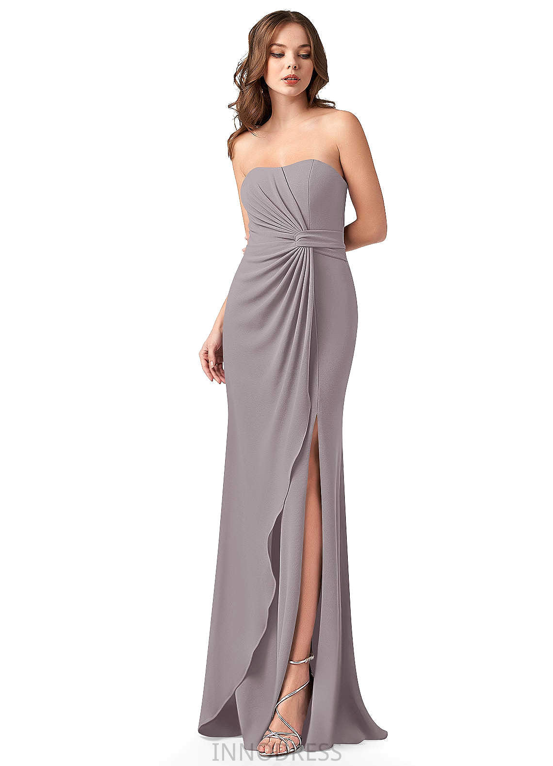 Sylvia Natural Waist Knee Length A-Line/Princess V-Neck Short Sleeves Bridesmaid Dresses