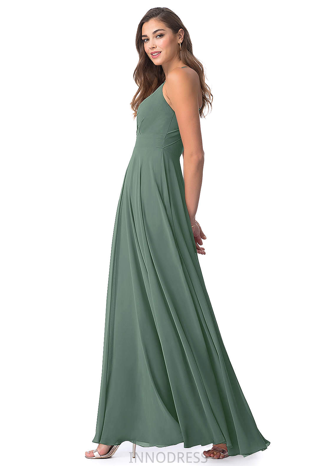 Rylie V-Neck Floor Length Sleeveless A-Line/Princess Natural Waist Bridesmaid Dresses