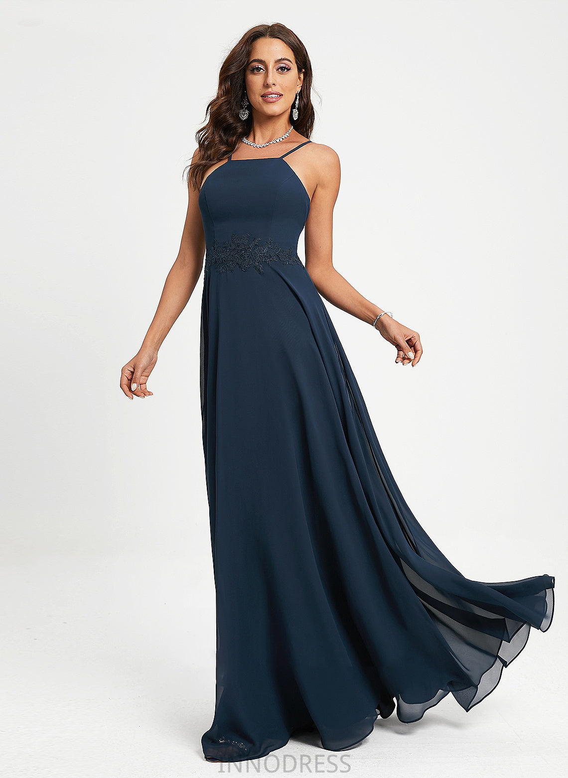 Prom Dresses With Lace A-Line Regina Floor-Length Chiffon Halter