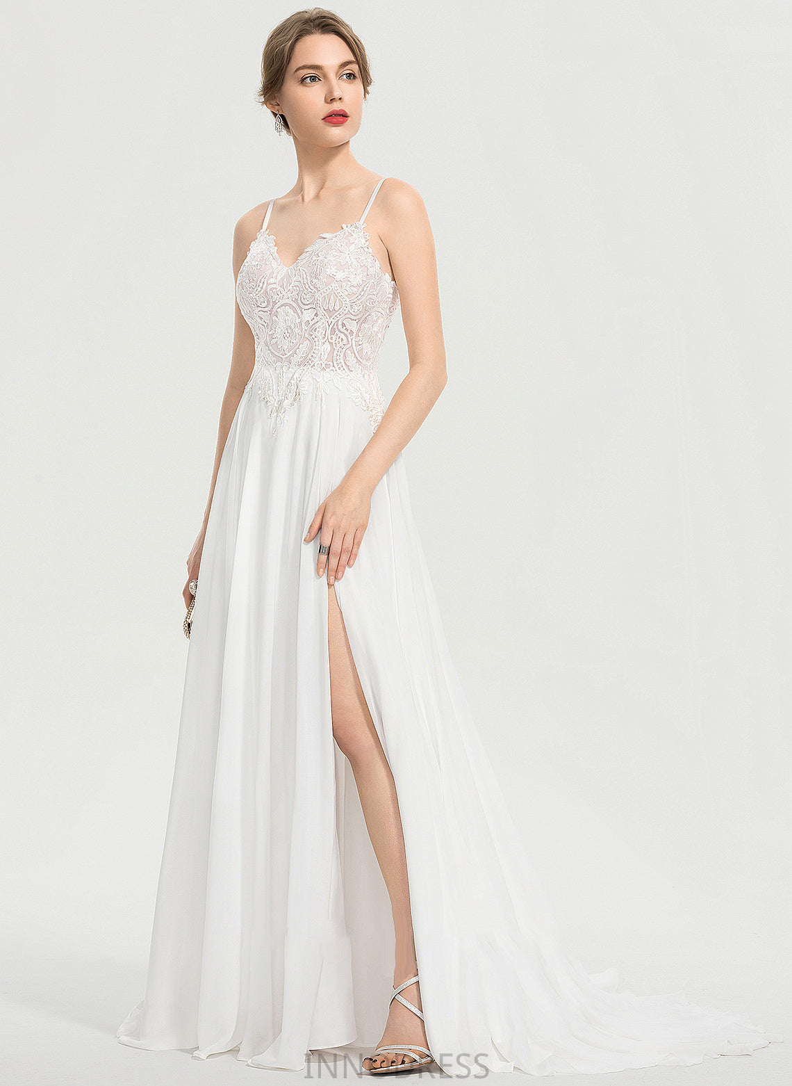 Train Talia With A-Line Sweep Split Wedding Front Wedding Dresses Dress V-neck Chiffon