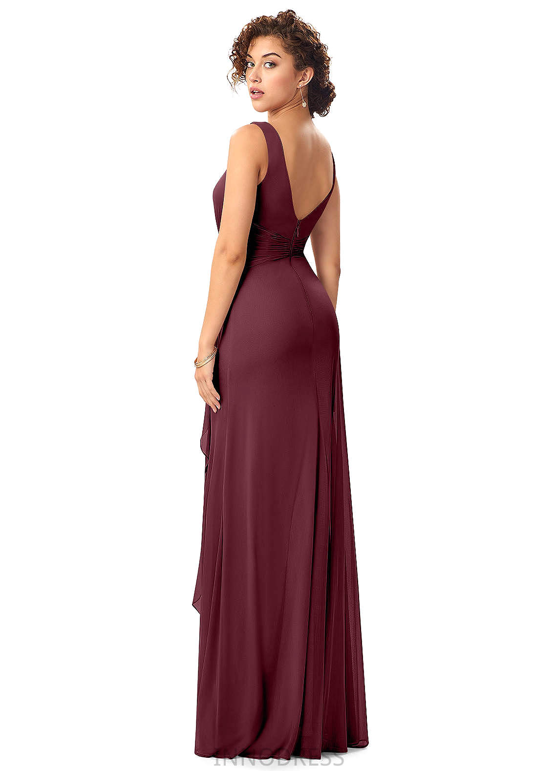 Sherlyn Floor Length A-Line/Princess V-Neck Natural Waist Sleeveless Bridesmaid Dresses