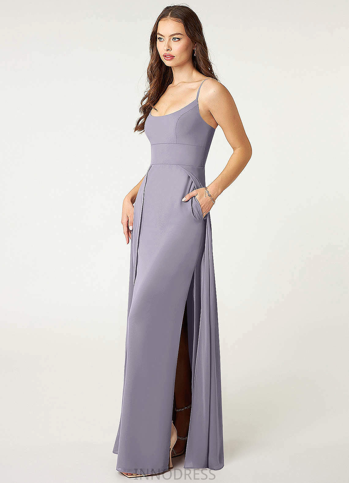 Helen A-Line/Princess V-Neck Floor Length Sleeveless Natural Waist Bridesmaid Dresses