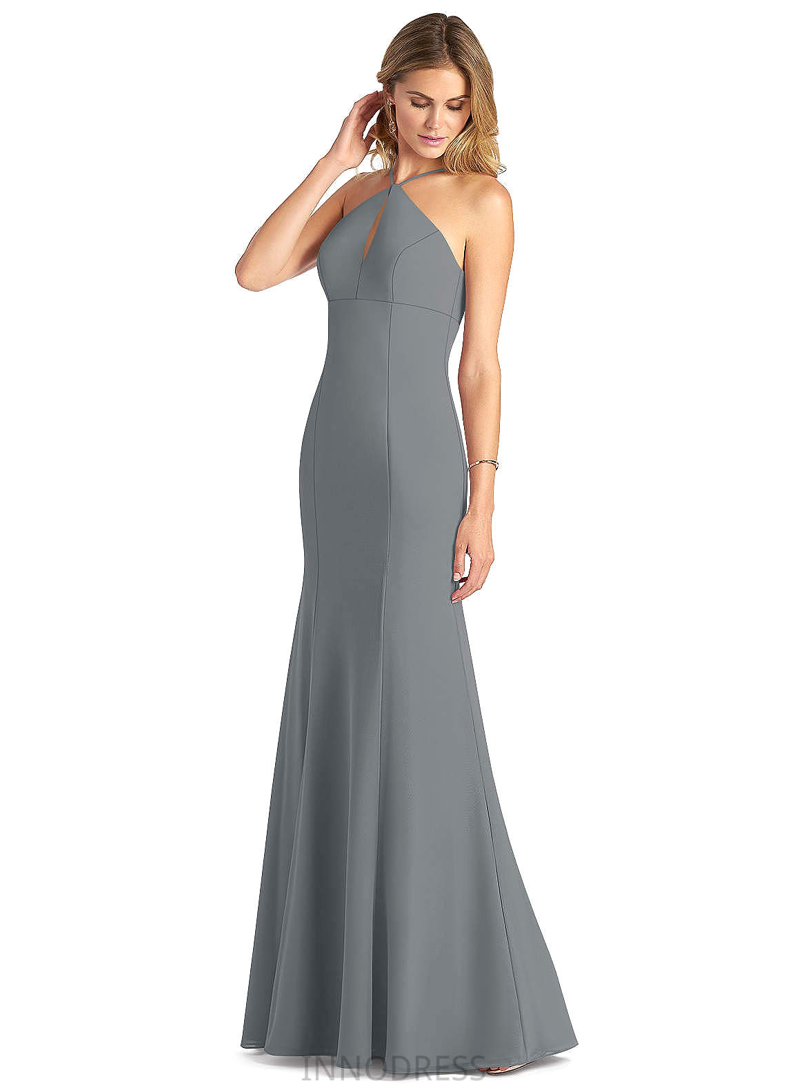 Maci Spaghetti Staps Floor Length A-Line/Princess Natural Waist Sleeveless Bridesmaid Dresses