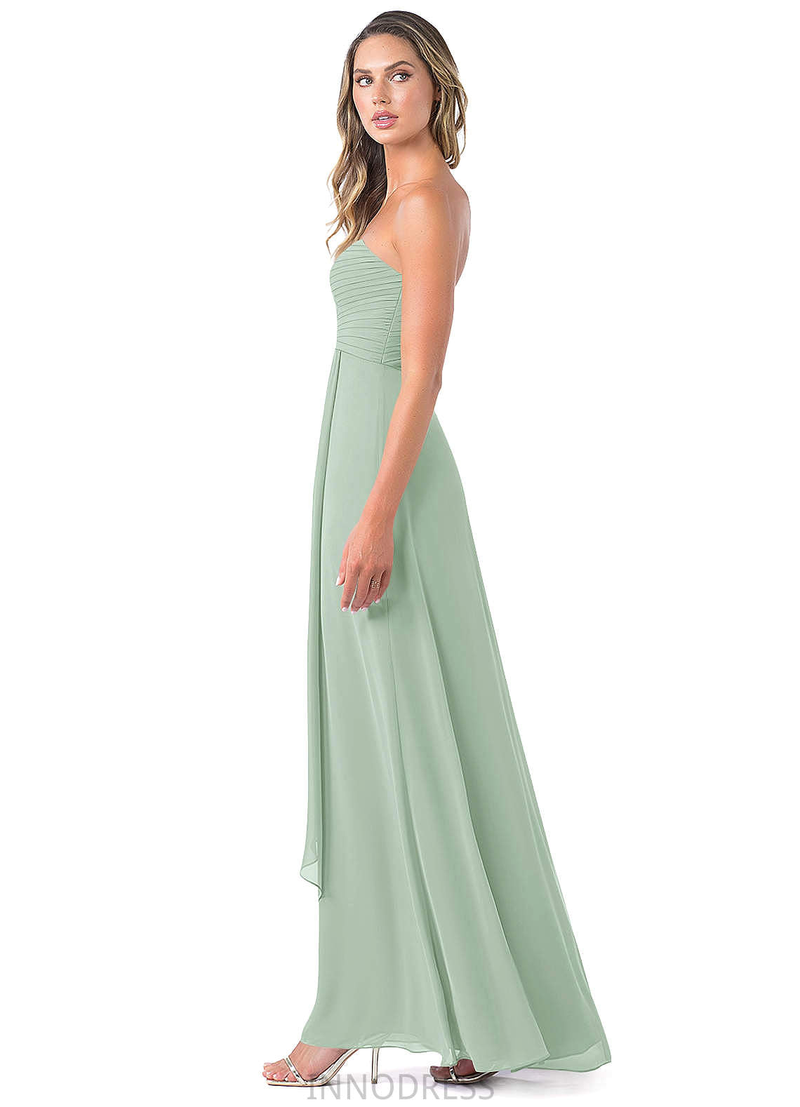 Skyler Floor Length Spaghetti Staps Natural Waist Sleeveless A-Line/Princess Bridesmaid Dresses