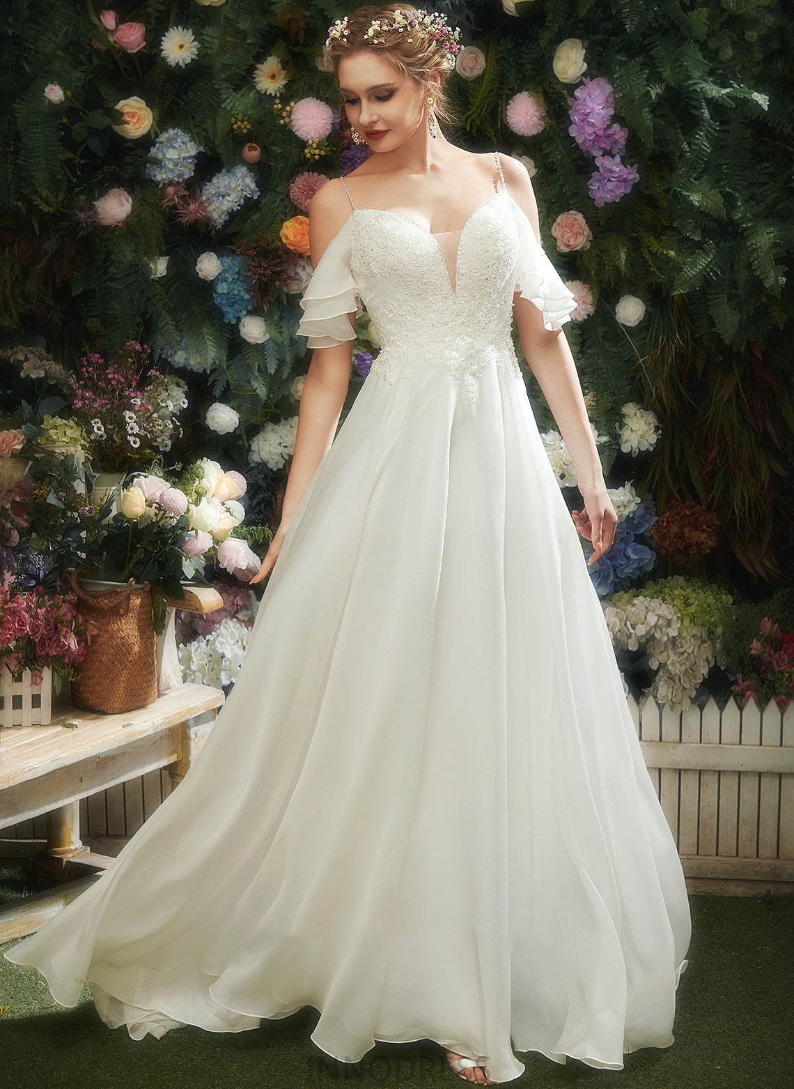 Beading Wedding Dress Sweetheart With Mckenna Court Sequins Wedding Dresses Train A-Line Ruffle