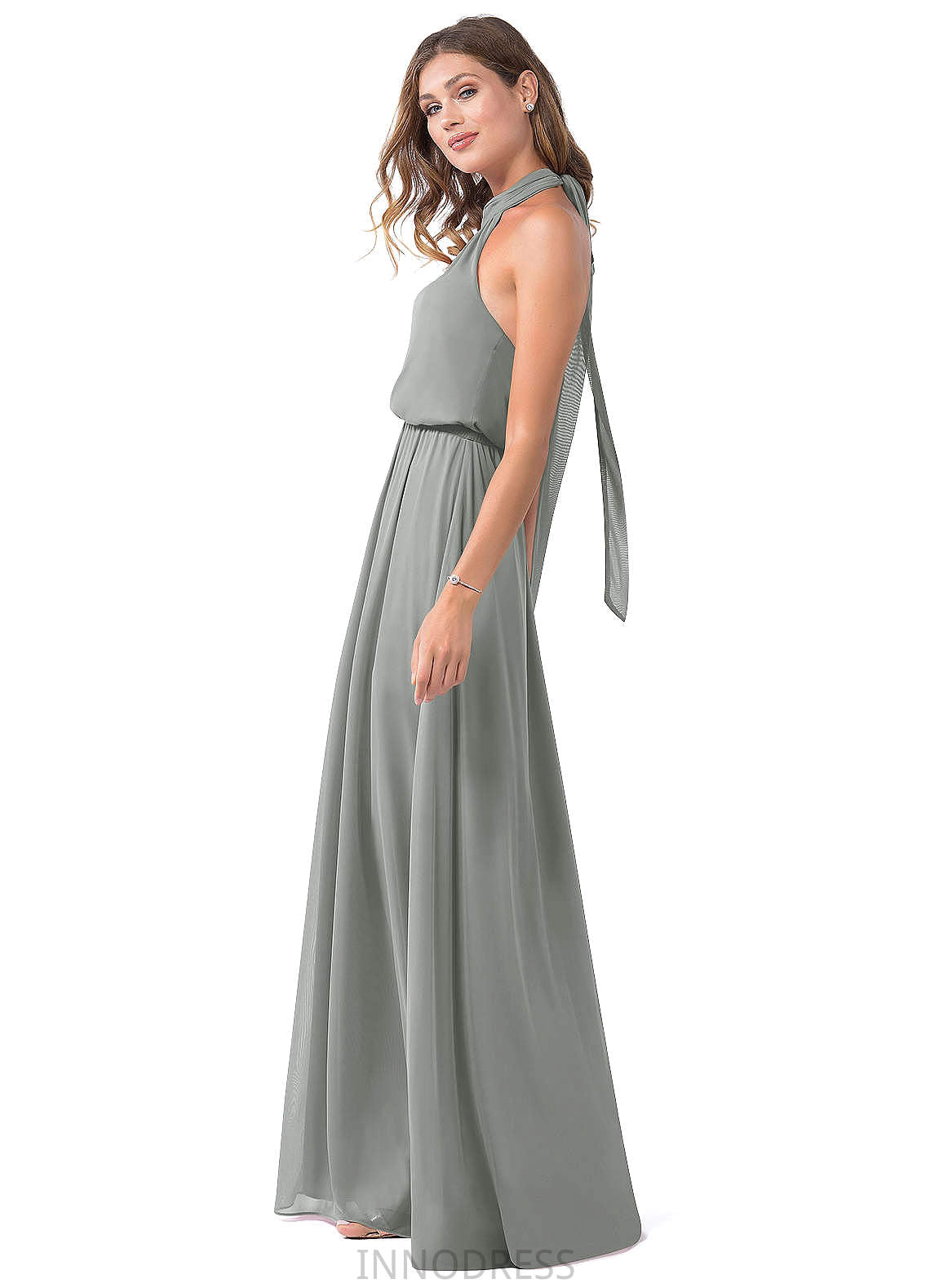 Courtney Scoop Natural Waist High Low A-Line/Princess Sleeveless Bridesmaid Dresses