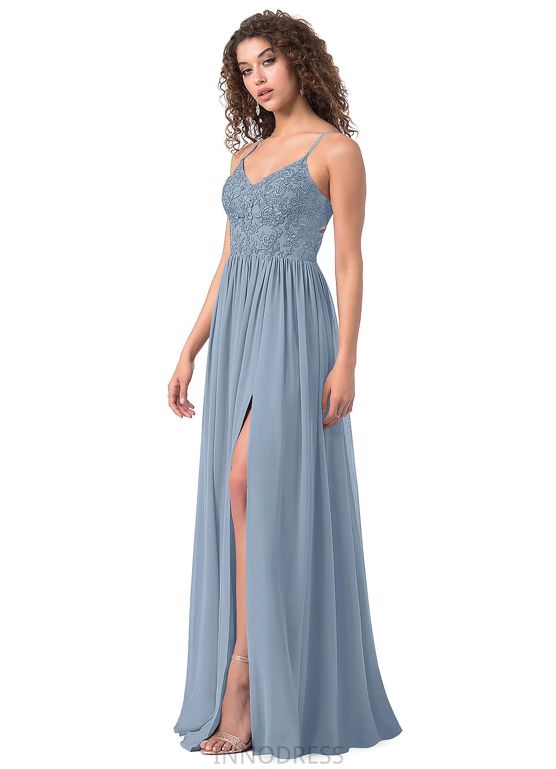 Camryn Floor Length A-Line/Princess Natural Waist Sleeveless V-Neck Bridesmaid Dresses