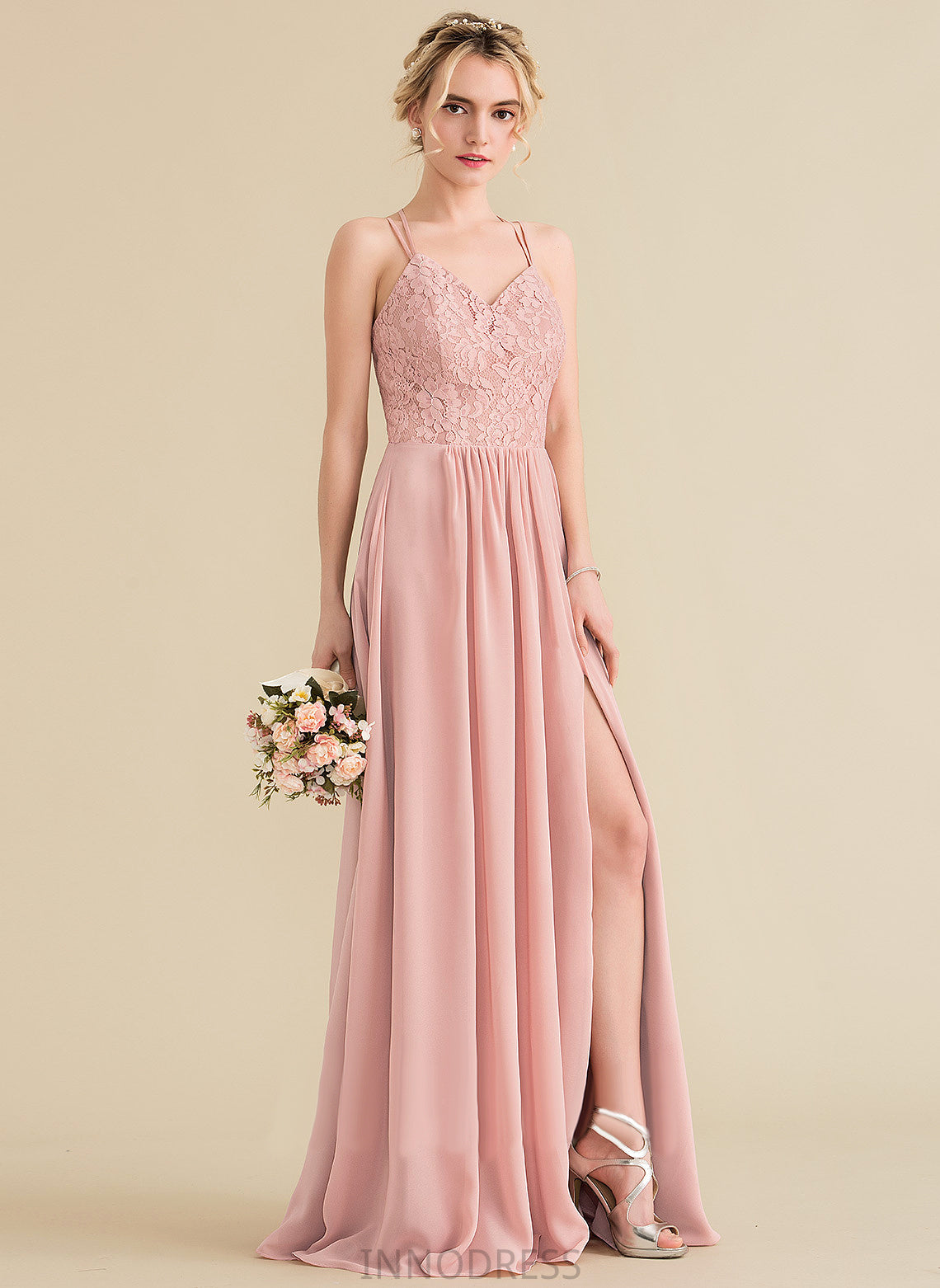 Silhouette Floor-Length Lace Length A-Line Neckline Sweetheart Straps&Sleeves Fabric Cornelia Bridesmaid Dresses