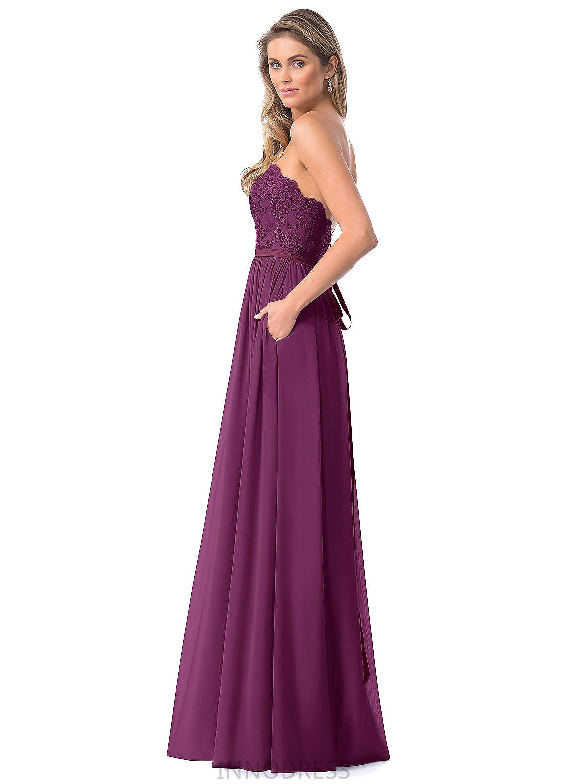 Vanessa Sleeveless Natural Waist Floor Length A-Line/Princess Spaghetti Staps Bridesmaid Dresses