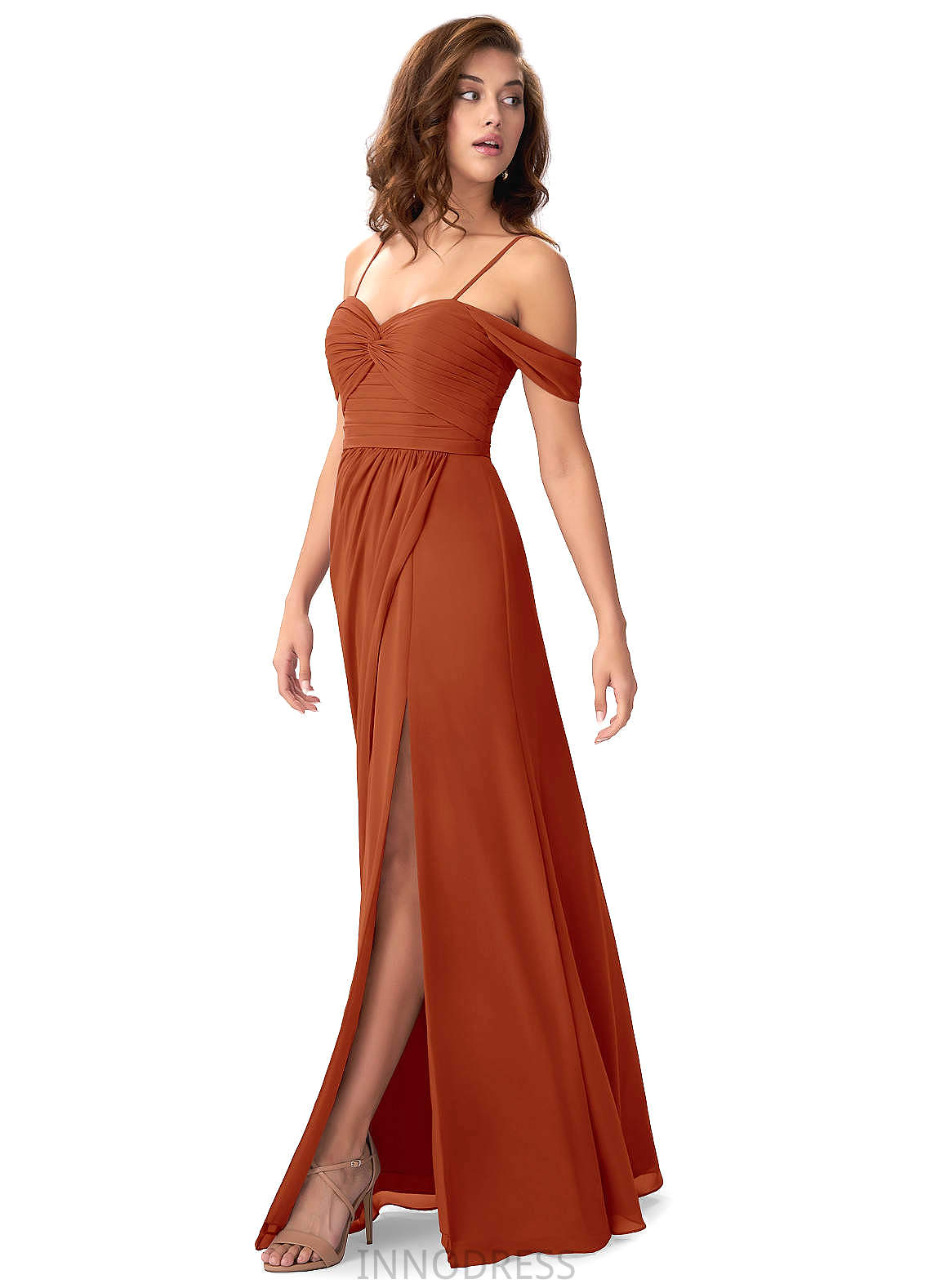 Micah Natural Waist Floor Length V-Neck A-Line/Princess Sleeveless Bridesmaid Dresses