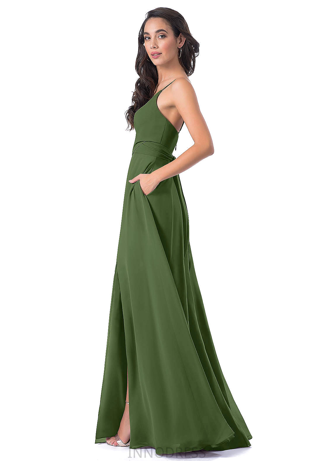 Susanna V-Neck Natural Waist Sleeveless Spaghetti Staps Floor Length Bridesmaid Dresses